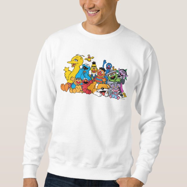 Sesame Street | Sesame Pals Group Porträtt Lång Ärmad Tröja (Framsida)