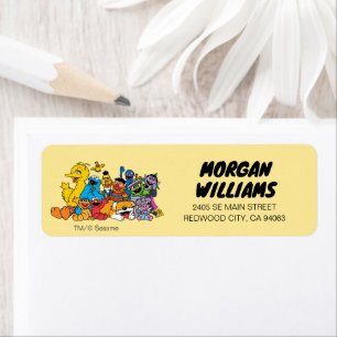Sesame Street   Sesame Pals Group Porträtt Returadress Etikett