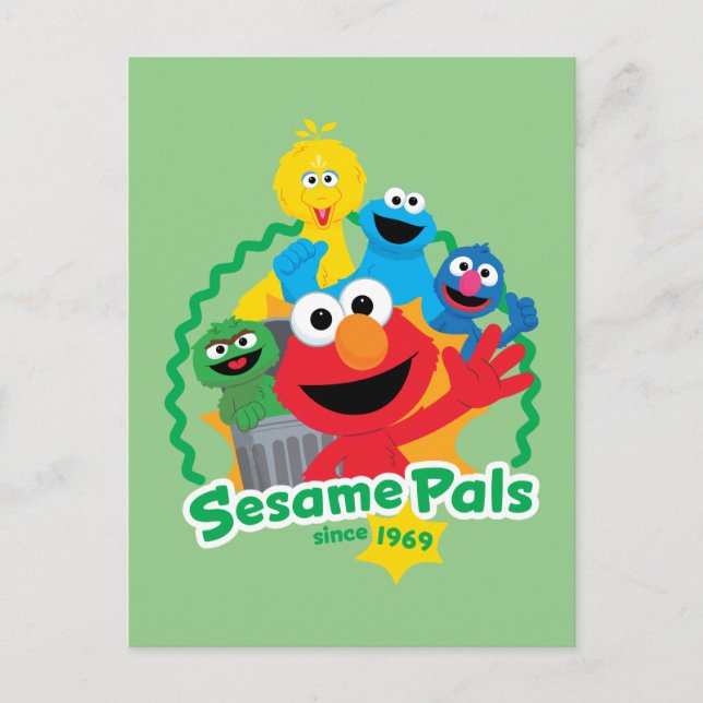 Sesame Street | Sesame vänner sedan 1969 Vykort (Framsida)