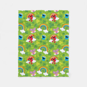 Sesame Street Shamrock och Rainbow Mönster Fleecefilt