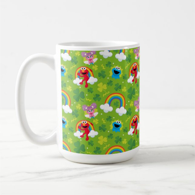 Sesame Street Shamrock och Rainbow Mönster Kaffemugg (Vänster)