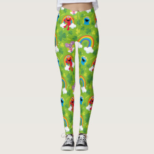 Sesame Street Shamrock och Rainbow Mönster Leggings
