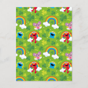 Sesame Street Shamrock och regnbågsmönster Vykort