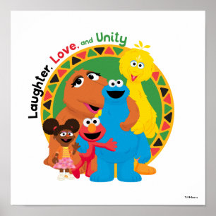 Sesame Street Skratt, Kärlek, och enighet Poster