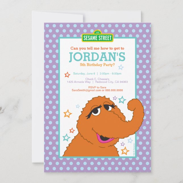 Sesame Street | Snuffy Birthday Inbjudningar (Framsida)