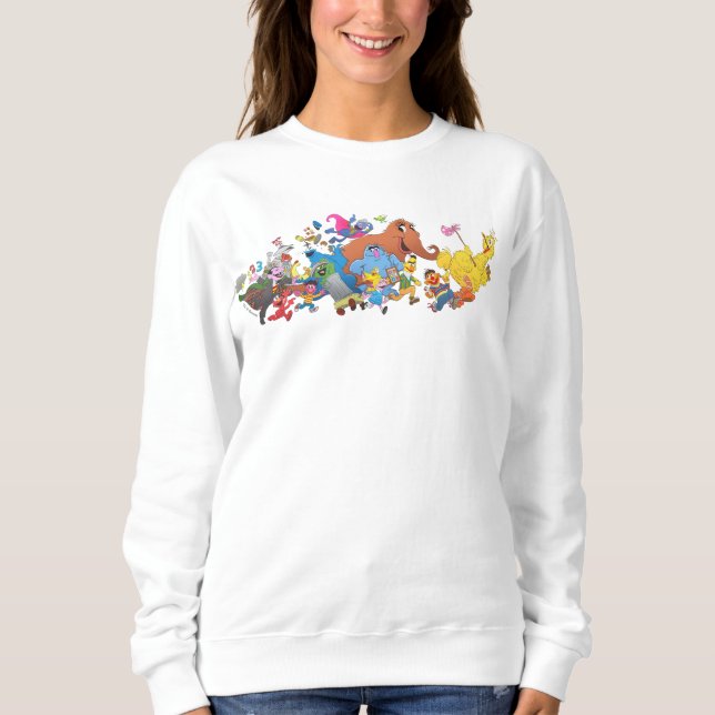 Sesame Street Springa! Teckenbild T Shirt (Framsida)