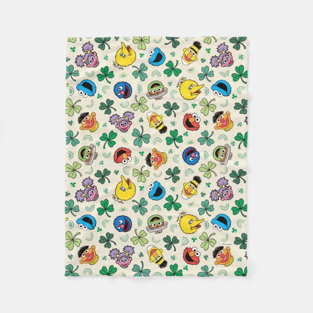 Sesame Street St. Patrick's Day Mönster Fleecefilt (Framsidan)