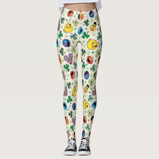 Sesame Street St. Patrick's Day Mönster Leggings (Framsida)