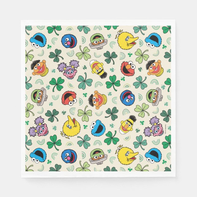 Sesame Street St. Patrick's Day Mönster Pappersservett (Framsidan)