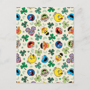 Sesame Street St. Patrick's Day-mönster Vykort