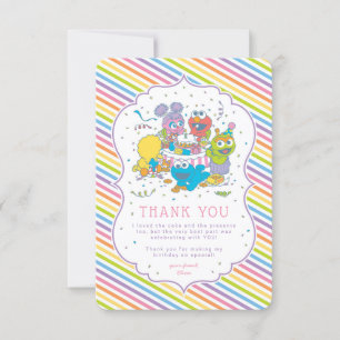 Sesame Street Stripe Baby Birthday Tack Inbjudningar