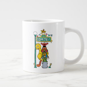 Sesame Street Under Sesame Street Sign Jumbo Mugg