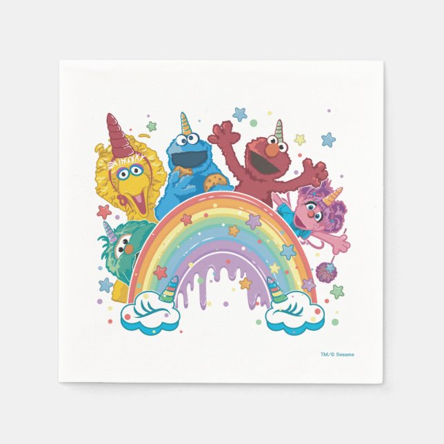 Sesame Street Unicorn Rainbow Pappersservett (Framsidan)
