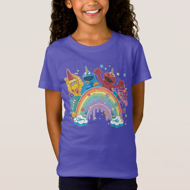Sesame Street Unicorn Rainbow T Shirt (Framsida)