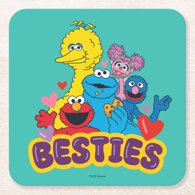 Sesame Street Valentine Besties Underlägg Papper Kvadrat (Framsidan)