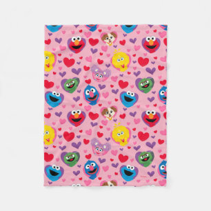 Sesame Street Valentine Hearts Mönster Fleecefilt