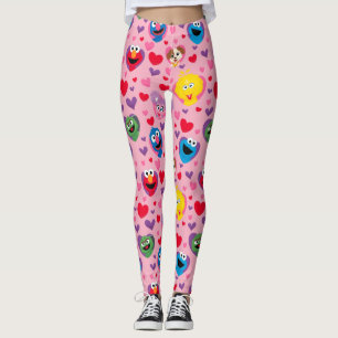 Sesame Street Valentine Hearts Mönster Leggings