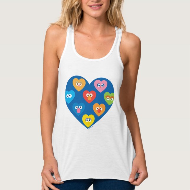 Sesame Street Valentine Hearts Mönster Linne Med Racerback (Framsida)