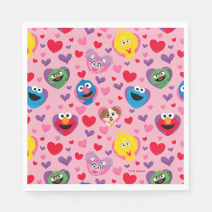Sesame Street Valentine Hearts Mönster Pappersservett