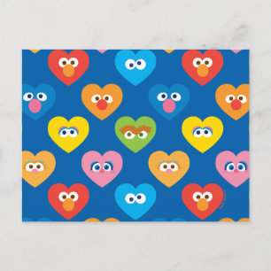 Sesame Street Valentine Hearts Mönster Vykort