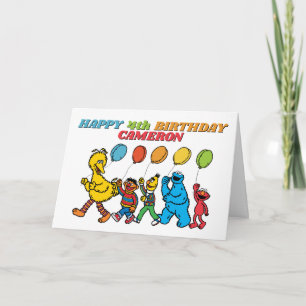 Sesame Street Vänner Ballonger Födelsedag Kort