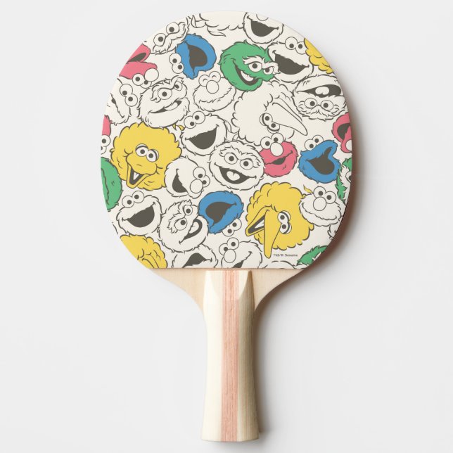 Sesame Street Vänner | Big Head Core Mönster Pingisracket (Framsidan)