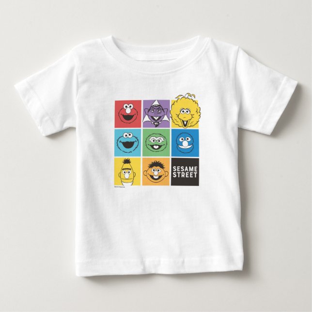Sesame Street Vänner | Färgblock T Shirt (Framsida)