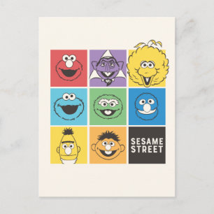 Sesame Street Vänner Färgblock Vykort