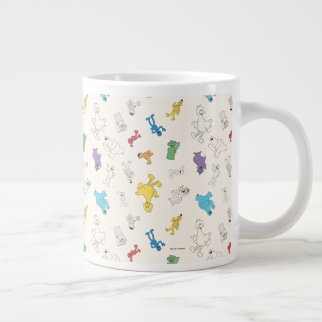 Sesame Street Vänner | Färgrik Vintage Mönster Jumbo Mugg (Höger)