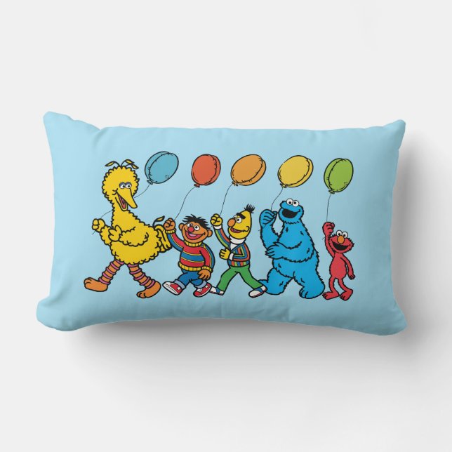 Sesame Street Vänner | Festballonger Lumbarkudde (Framsida)