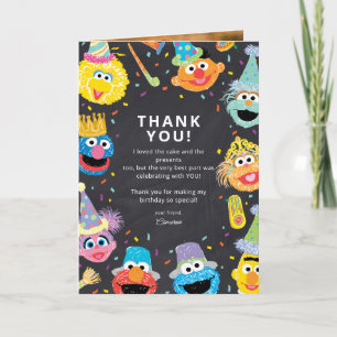Sesame Street Vänner Konfetti Födelsedags Tacksamh Kort