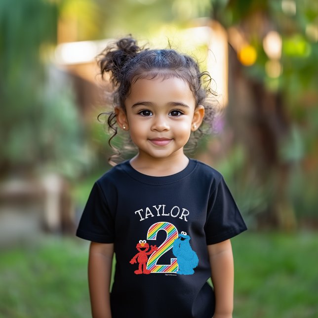 Sesame Street Vänner Kritdukstavla Regnbåge 2-årsd T Shirt (Skapare uppladdad)