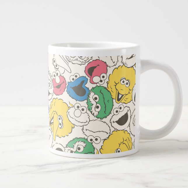 Sesame Street Vänner | Stor huvudkärnmönster Jumbo Mugg (Höger)