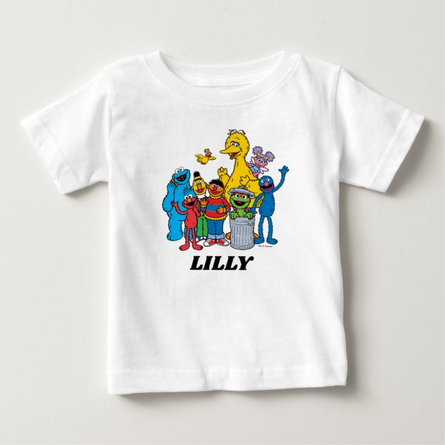 Sesame Street Vänner Vinkar T Shirt (Framsida)