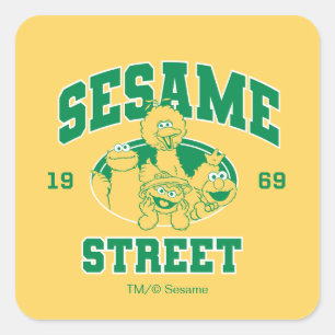 Sesame Street Vintage 1969 Fyrkantigt Klistermärke