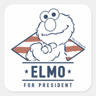 Sesame Street Vintage Elmo för president Fyrkantigt Klistermärke