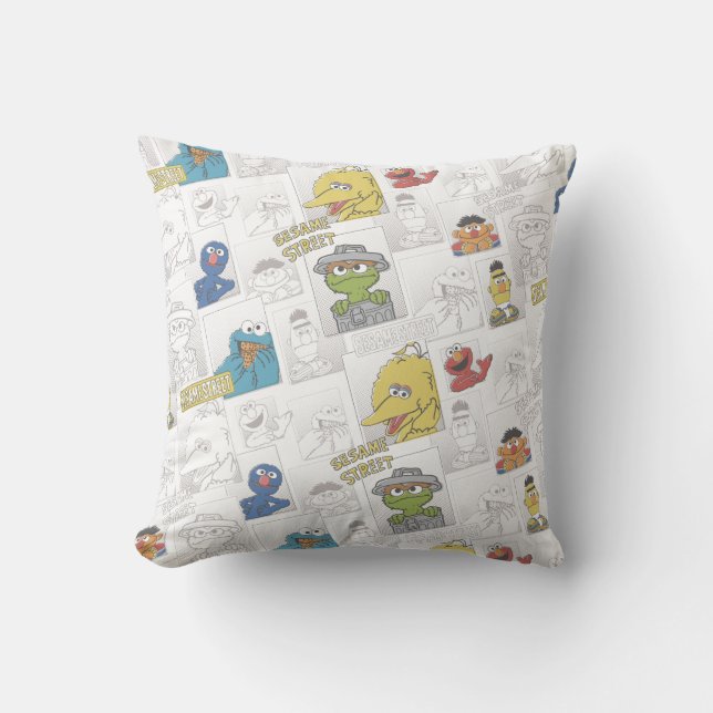 Sesame Street Vintage Serieteckning Kudde (Framsida)