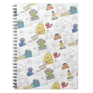Sesame Street Vintage Serieteckning Mönster Anteckningsbok