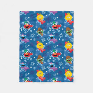 Sesame Street Winter Snowflake Mönster Fleecefilt