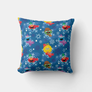 Sesame Street Winter Snowflake Mönster Kudde