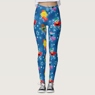 Sesame Street Winter Snowflake Mönster Leggings
