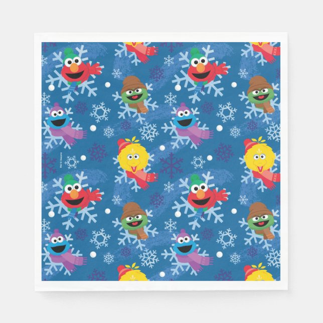 Sesame Street Winter Snowflake Mönster Pappersservett (Framsidan)