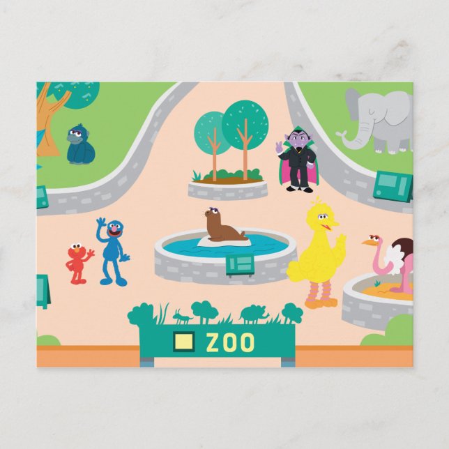Sesame Street | Zooscen Vykort (Framsida)