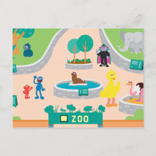 Sesame Street   Zooscen Vykort