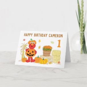 Sesame Street's Elmo Pumpkin Fall Birthday Kort