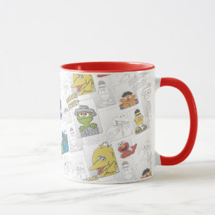 SesamStreetVintage komiskt mönster Mugg