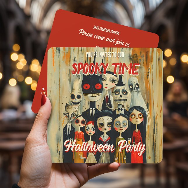 Sesoky Time Creepy Vintage Halloween-inbjudan Inbjudningar (Skapare uppladdad)