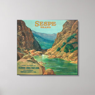 Sespe orange LabelFillmore, CA Canvastryck