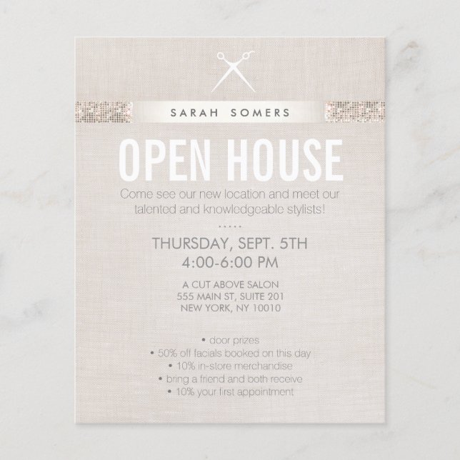 Sesquin Salon i Modern Hair Stylist Sissors Flygblad (Framsidan)