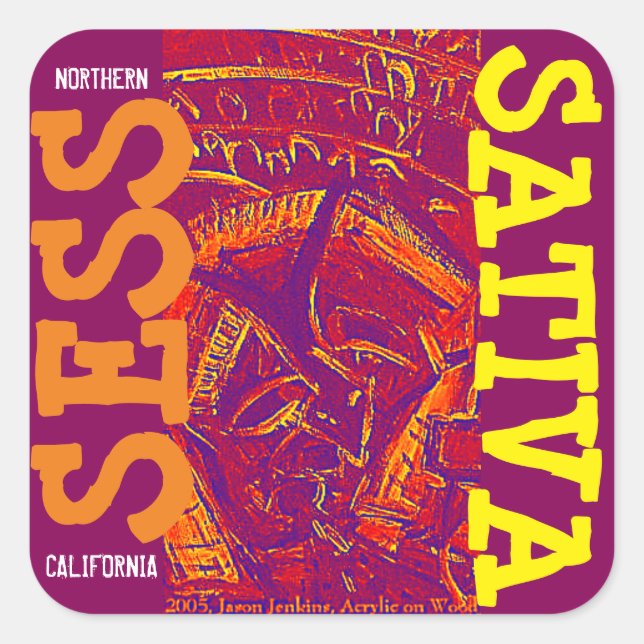 SESS SATIVA FYRKANTIGT KLISTERMÄRKE (Framsida)